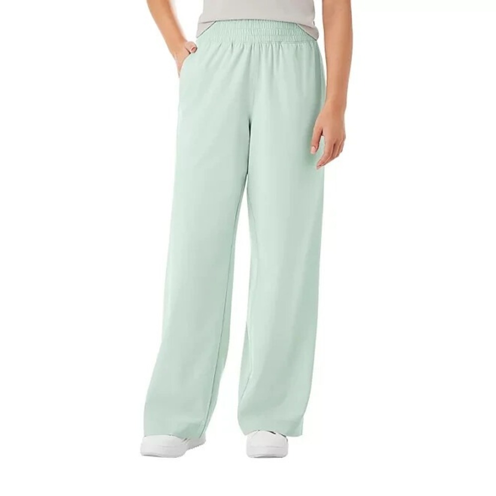 Member's Mark Womens Wide Leg Pant Mint Green Size L Stretch Pockets